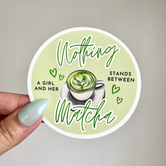 Matcha Tea Latte Lover Raised Spot UV Sticker